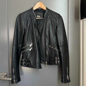 Zara Trafaluc Motojacket, Genuine Leather, M